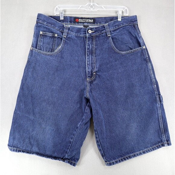 Vintage Southpole Shorts Men 38 Blue Carpenter Baggy Hip Hop Skater Spellout - Picture 3 of 9